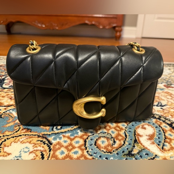 Coach Black Quilted Shoulder Bag with Gold Accents - Picture 3 of 4